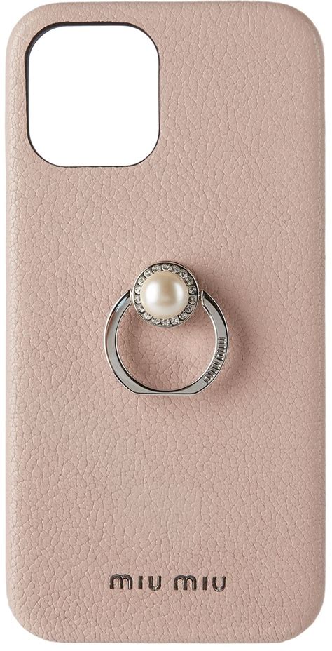 miu miu iphone 11 pro max case|Leather smartphone case White .